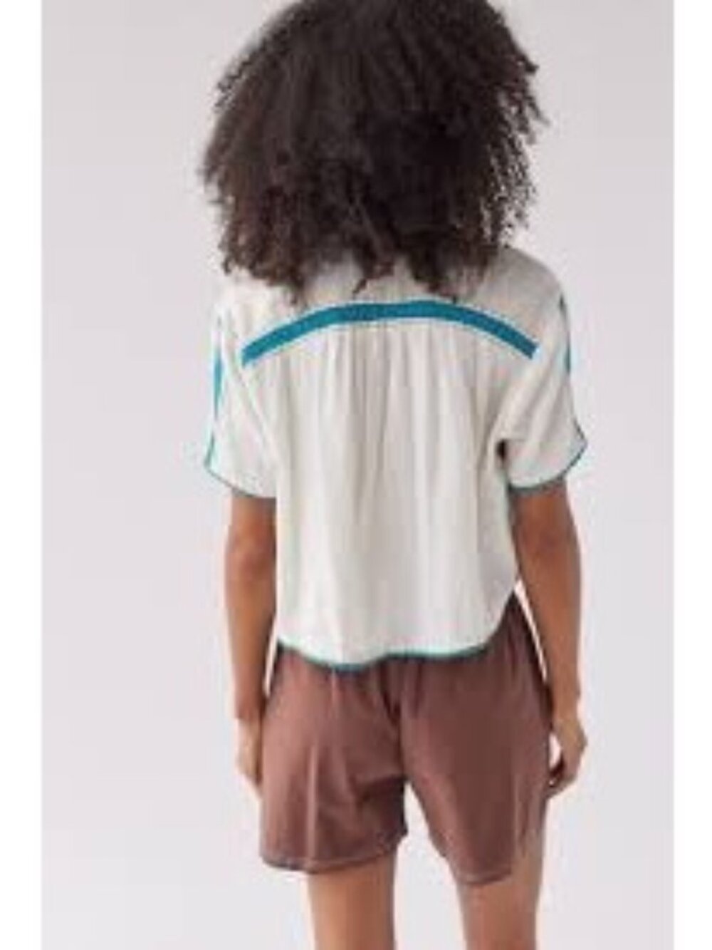 Urban Outfitters Embroidered Cropped SZ S Boho Festival Lagenlook Shirt - Picture 13 of 13
